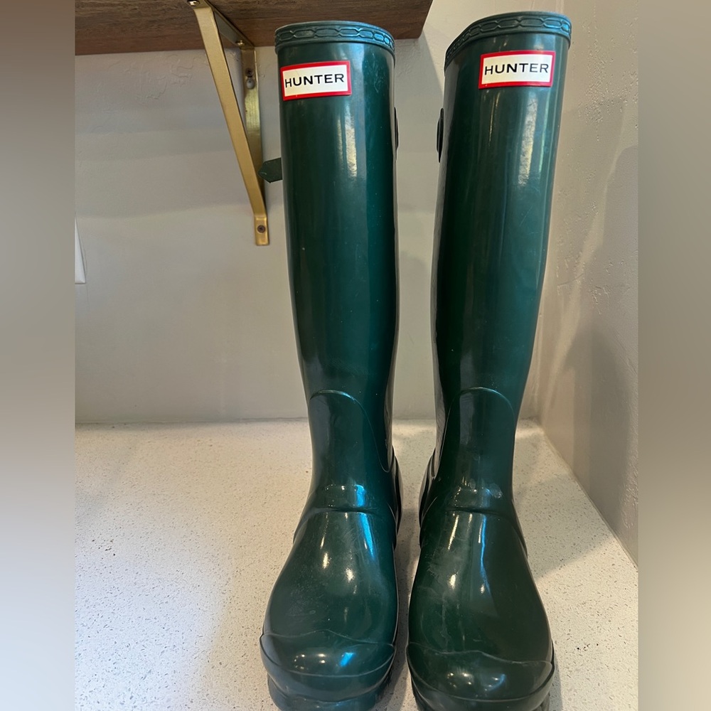 Green Wide Calf Hunter Rainboots